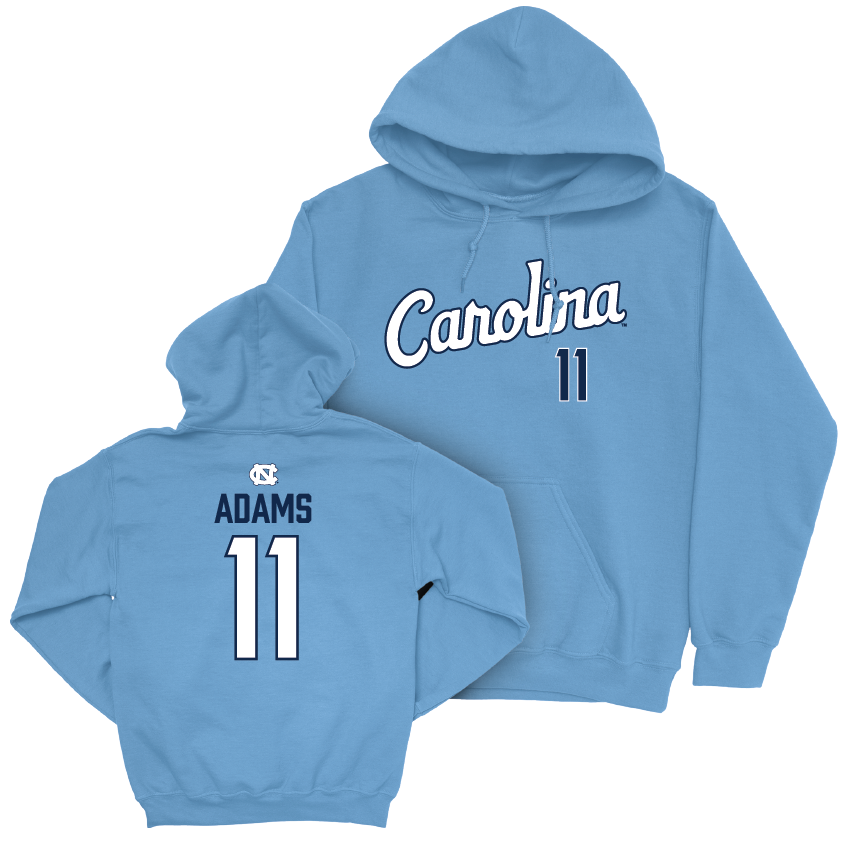 UNC Football Carolina Blue Script Hoodie - Ty Adams