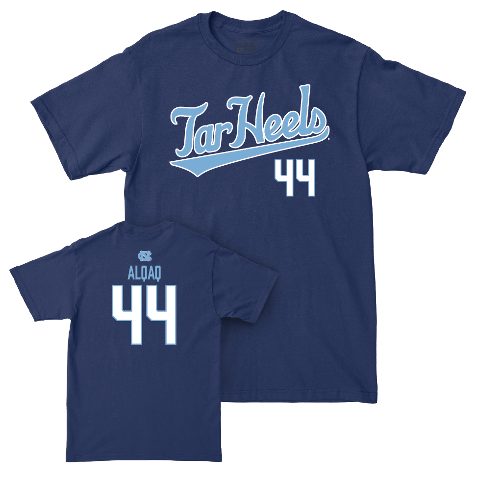 UNC Men's Soccer Navy Script Tee   - Ali Alqaq