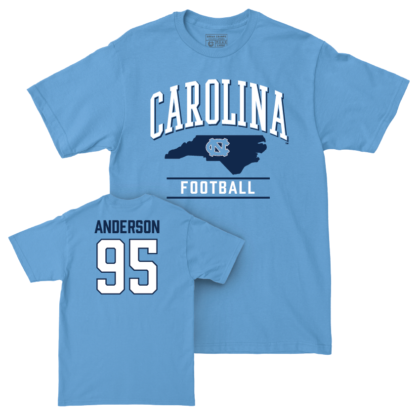 UNC Football Carolina Blue Arch Tee  - Daniel Anderson