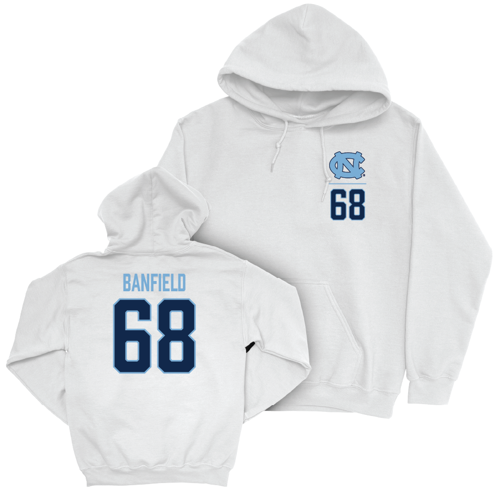 UNC Football White Logo Hoodie   - Aidan Banfield