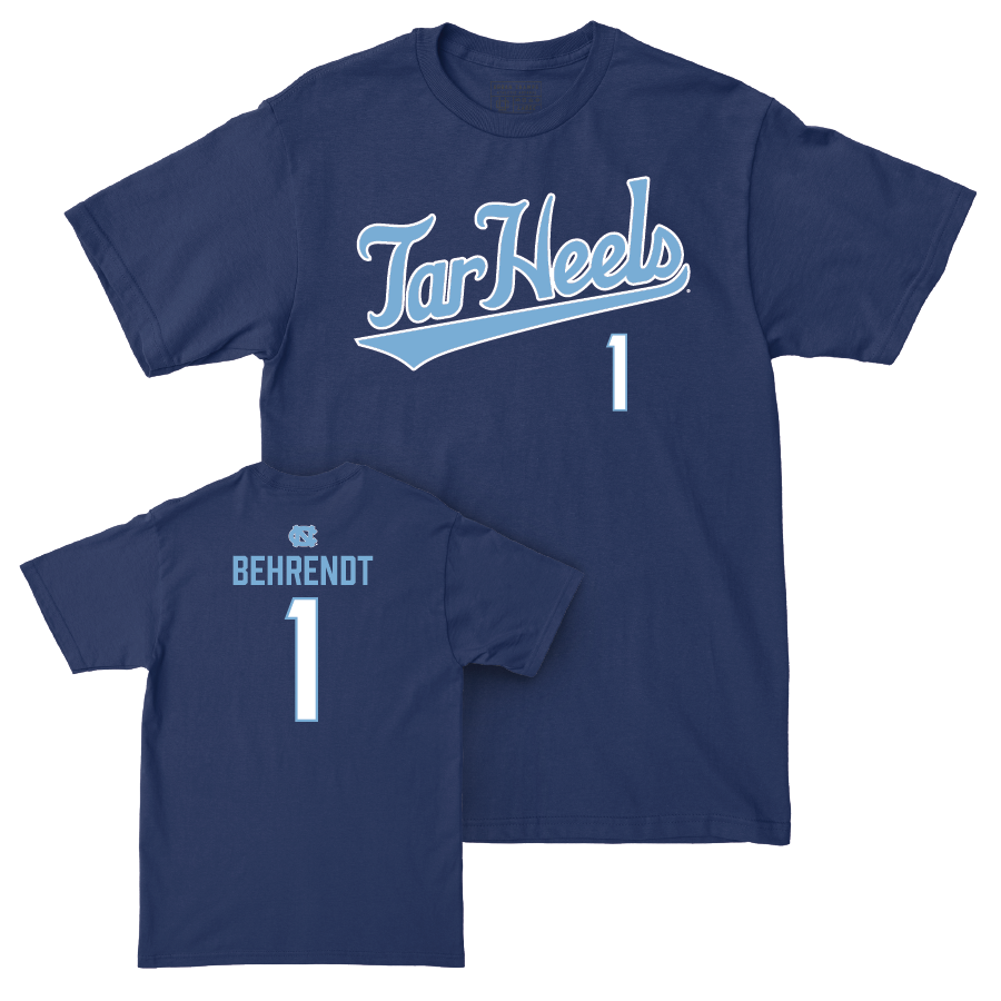 UNC Women's Volleyball Navy Script Tee   - Zoe Behrendt