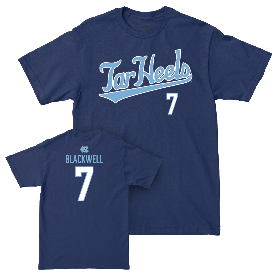 UNC Softball Navy Script Tee   - Rayna Blackwell