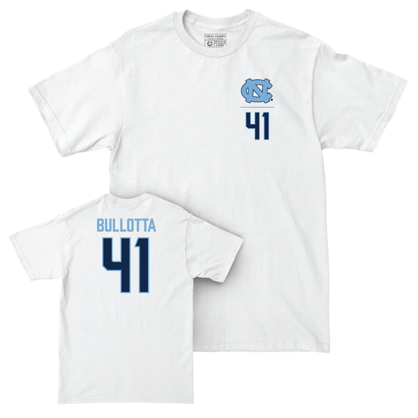 UNC Men's Lacrosse White Logo Comfort Colors Tee  - Evan Bullotta