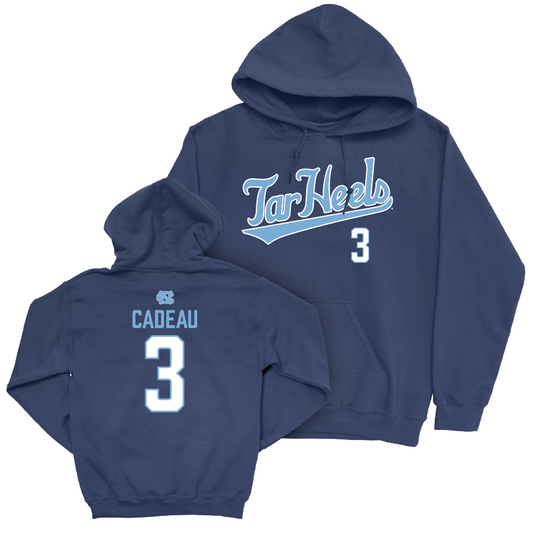 UNC Men's Basketball Navy Script Hoodie - Elliot Cadeau