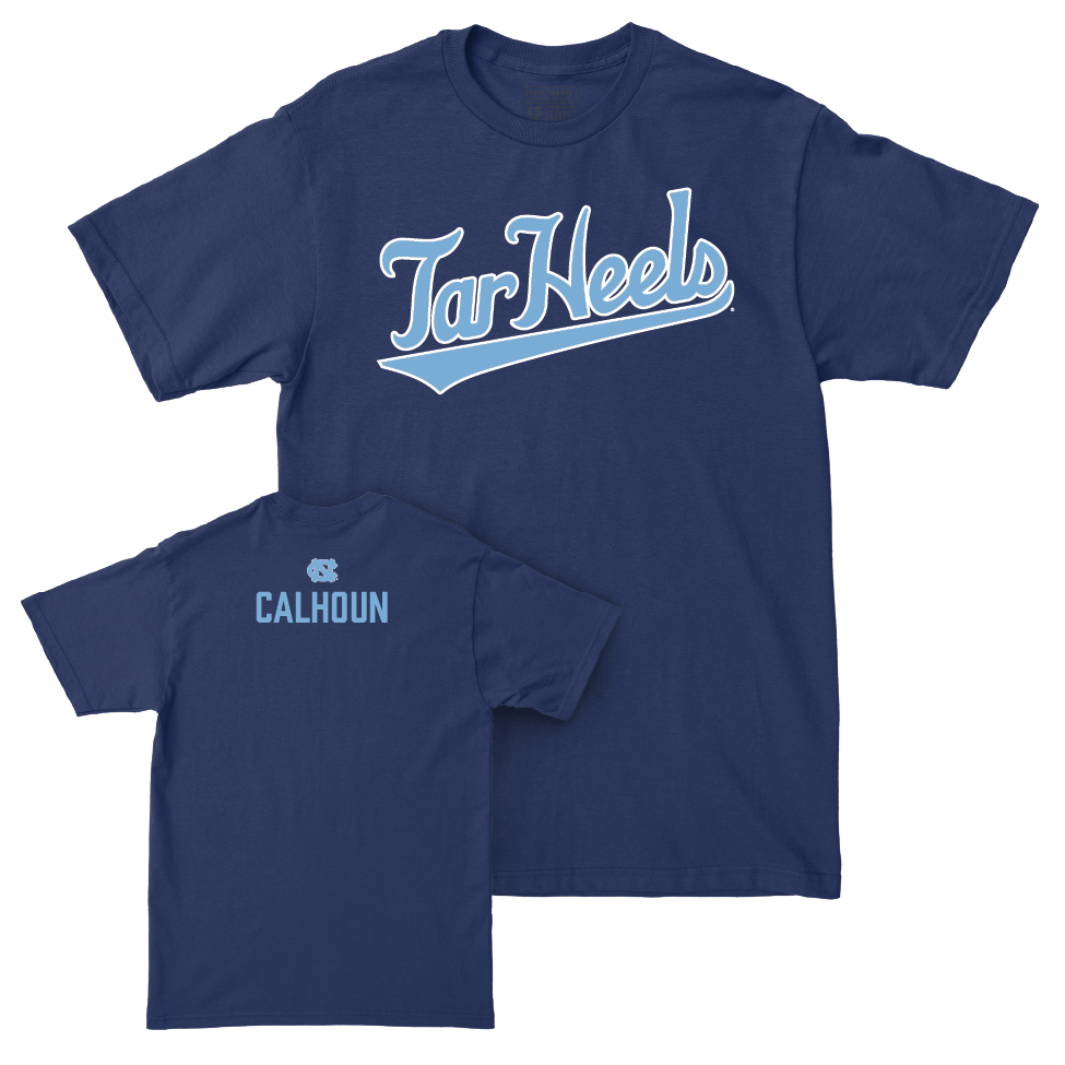 UNC Men's Track & Field Navy Script Tee  - Donovan Calhoun