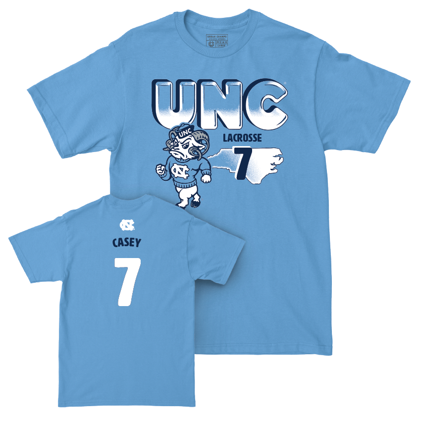 UNC Women's Lacrosse Mascot Carolina Blue Tee  - Reilly Casey