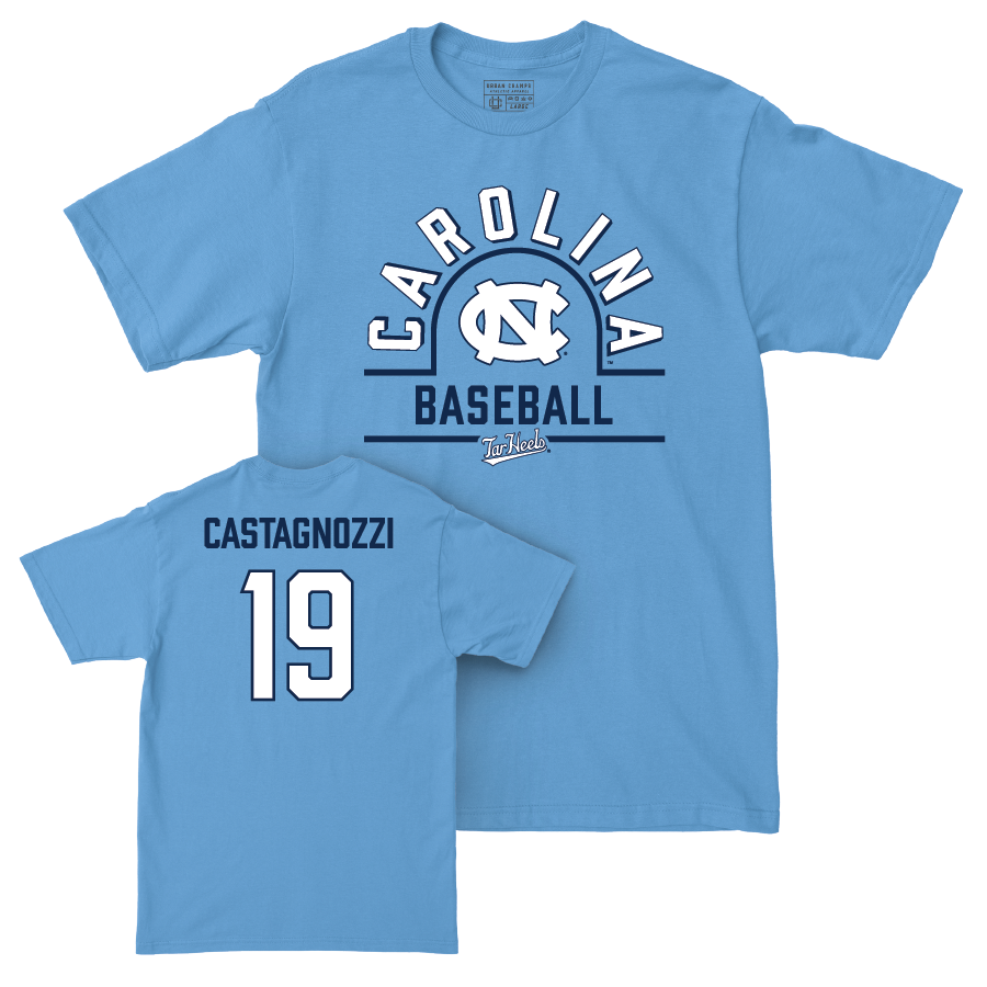 UNC Baseball Carolina Blue Classic Tee  - Johnny Castagnozzi