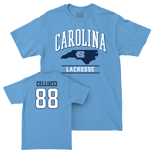 UNC Men's Lacrosse Carolina Blue Arch Tee  - Chase Cellucci