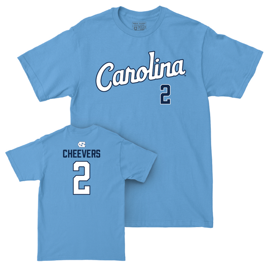 UNC Men's Soccer Carolina Blue Script Tee   - Scott Cheevers