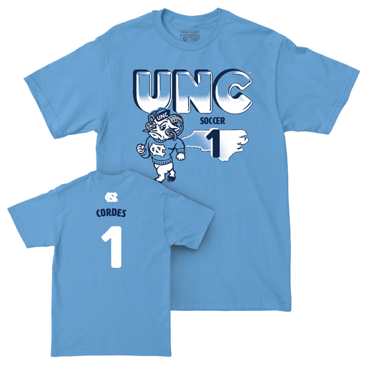 UNC Men's Soccer Mascot Carolina Blue Tee  - Andrew Cordes