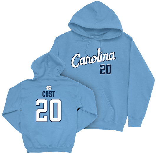 UNC Baseball Carolina Blue Script Hoodie   - Kaleb Cost