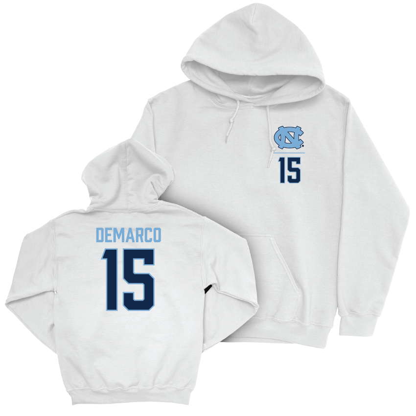 UNC Men's Lacrosse White Logo Hoodie  - Antonio DeMarco