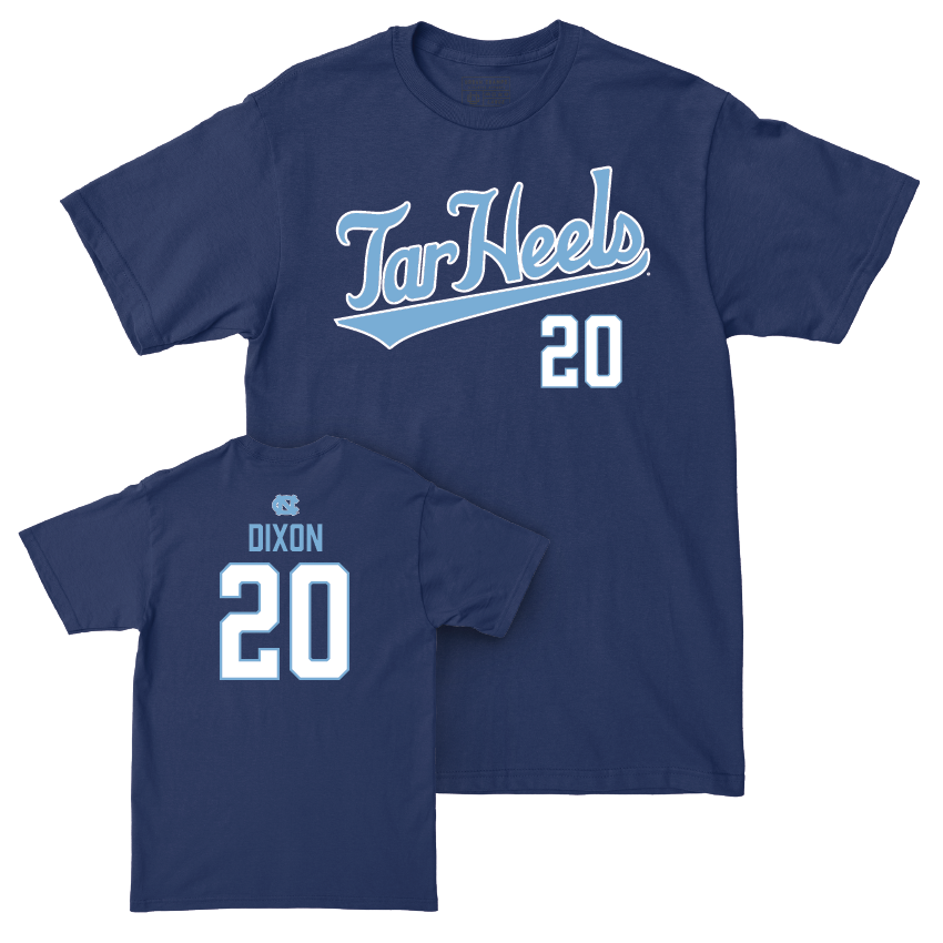 UNC Men's Lacrosse Navy Script Tee  - Owen Dixon