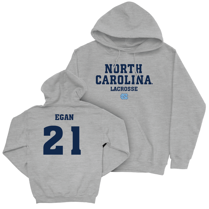 UNC Men's Lacrosse Sport Grey Staple Hoodie  - Dewey Egan