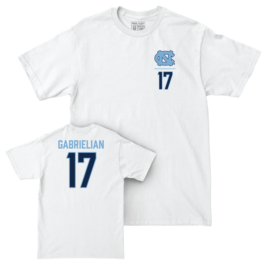 UNC Men's Lacrosse White Logo Comfort Colors Tee  - Teddy Gabrielian