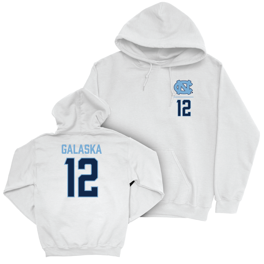 UNC Baseball White Logo Hoodie  - Ryker Galaska