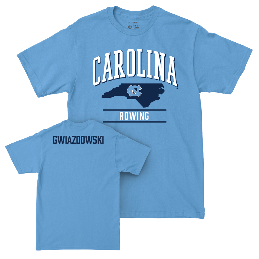 UNC Women's Rowing Carolina Blue Arch Tee  - Anna Kate Gwiazdowski