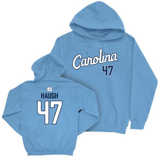 UNC Baseball Carolina Blue Script Hoodie   - Aiden Haugh