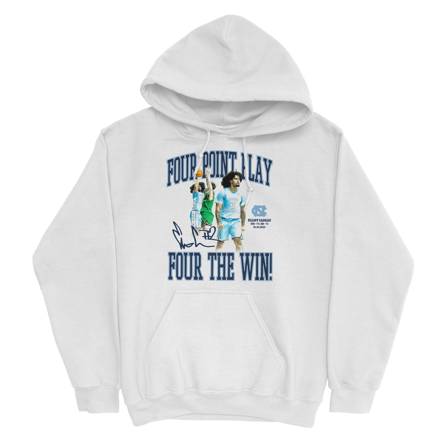 EXCLUSIVE RELEASE: Elliot Cadeau Signature "Four Point Play" White Hoodie