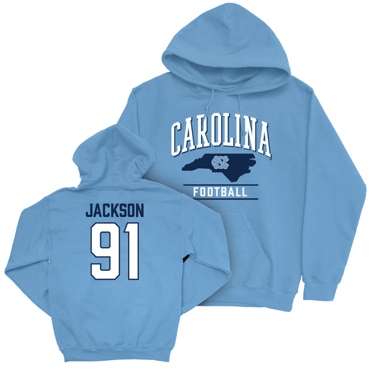 UNC Football Carolina Blue Arch Hoodie   - Leroy Jackson