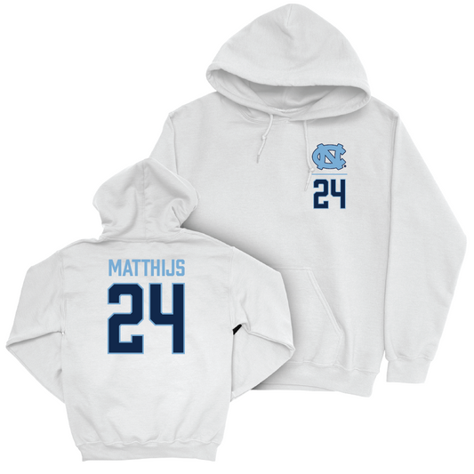 UNC Baseball White Logo Hoodie   - Matthew Matthijs