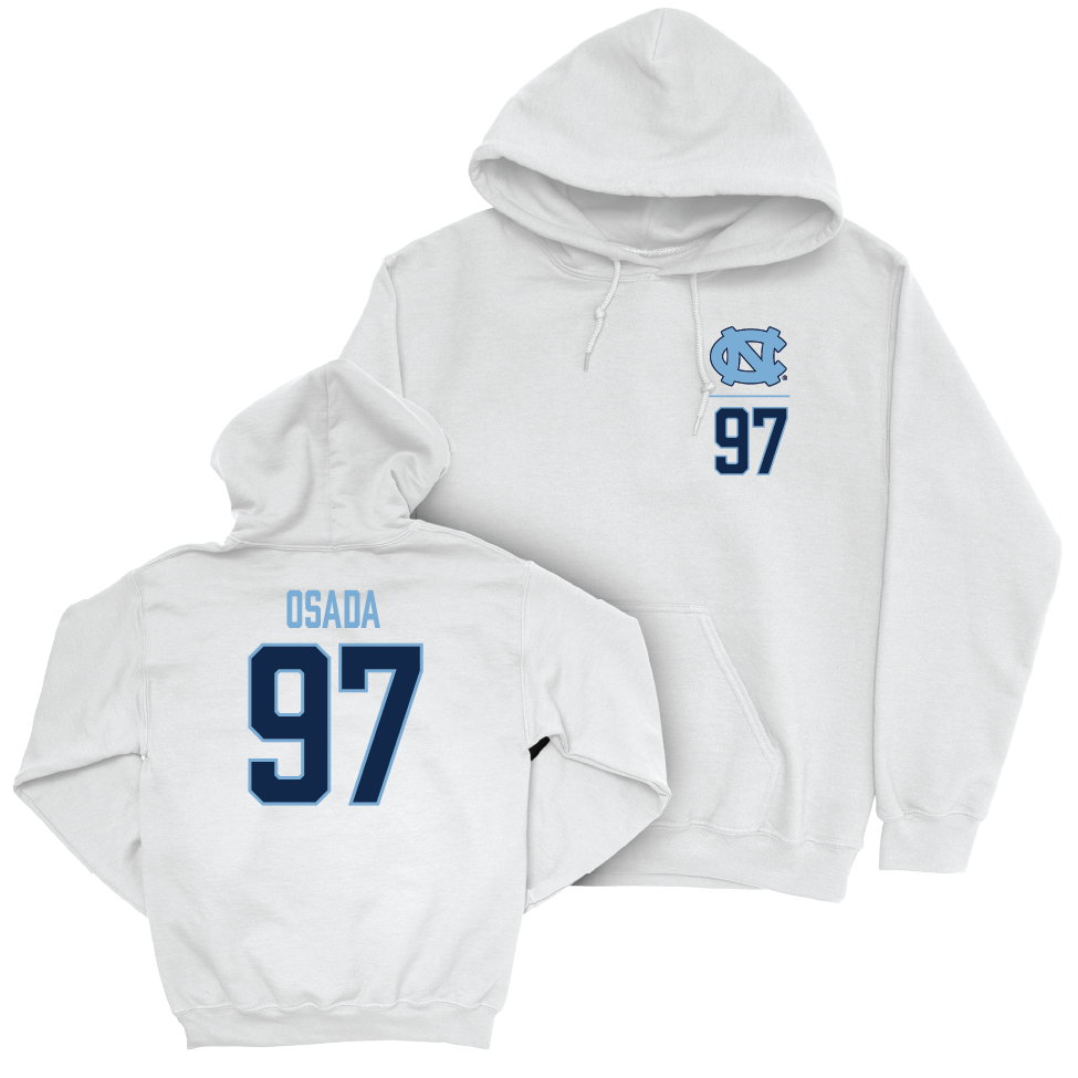 UNC Football White Logo Hoodie   - Lucas Osada