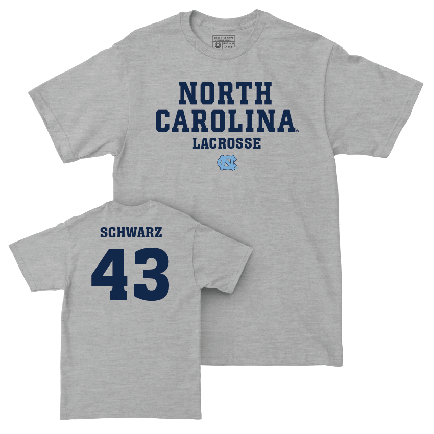 UNC Men's Lacrosse Sport Grey Staple Tee  - Tyler Schwarz