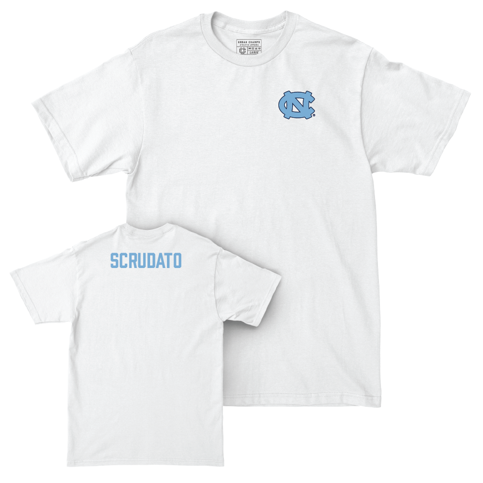 UNC Women's Cross Country White Logo Comfort Colors Tee   - Julia Scrudato