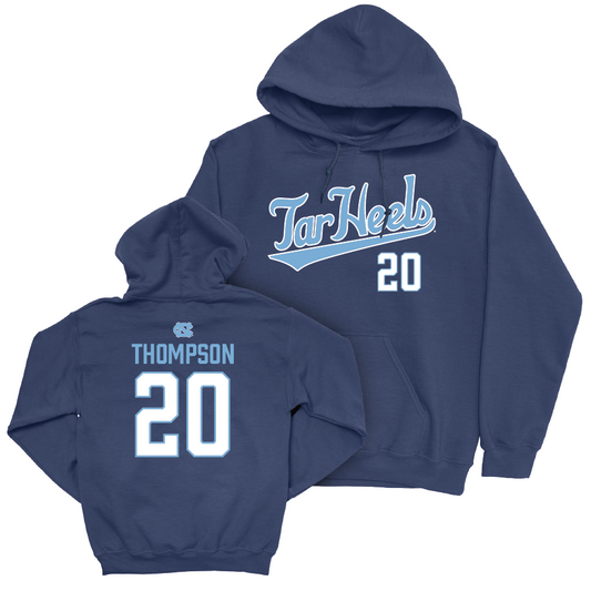 UNC Football Navy Script Hoodie   - Jalon Thompson