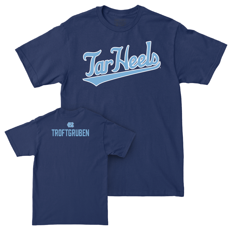 UNC Women's Rowing Navy Script Tee  - Lindsey Troftgruben