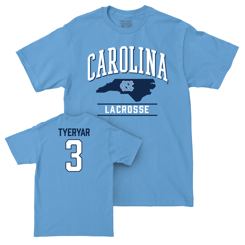 UNC Men's Lacrosse Carolina Blue Arch Tee  - Andrew Tyeryar