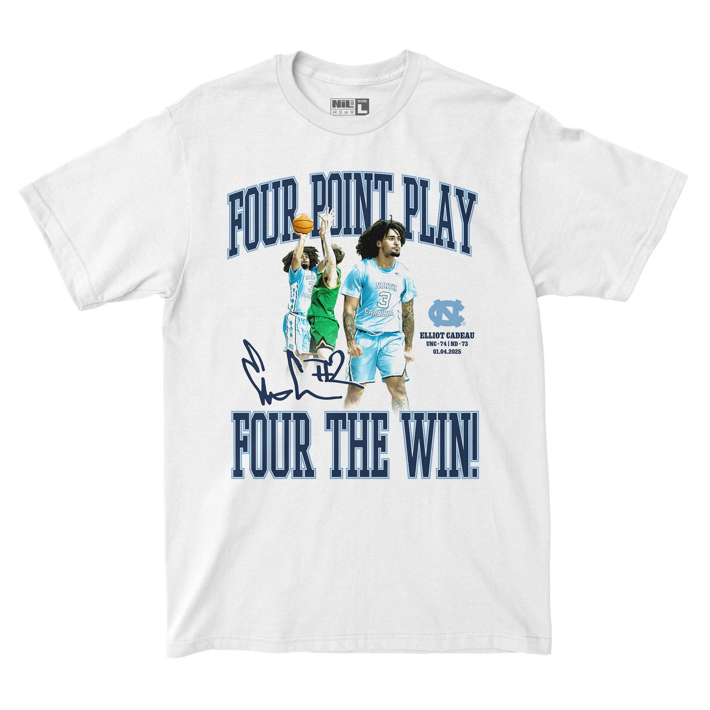 EXCLUSIVE RELEASE: Elliot Cadeau Signature "Four Point Play" White Tee