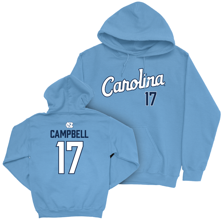 UNC Football Carolina Blue Script Hoodie - Amare Campbell Youth Small
