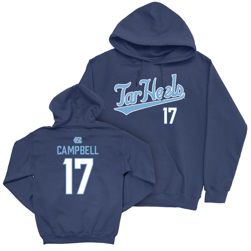UNC Football Navy Script Hoodie - Amare Campbell Youth Small