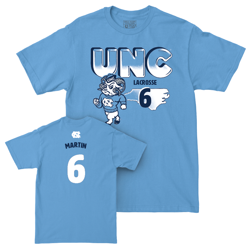 UNC Women's Lacrosse Mascot Carolina Blue Tee - Adair Martin Youth Small