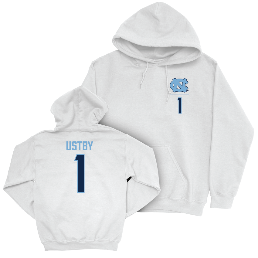 UNC Women's Basketball White Logo Hoodie - Alyssa Ustby Youth Small