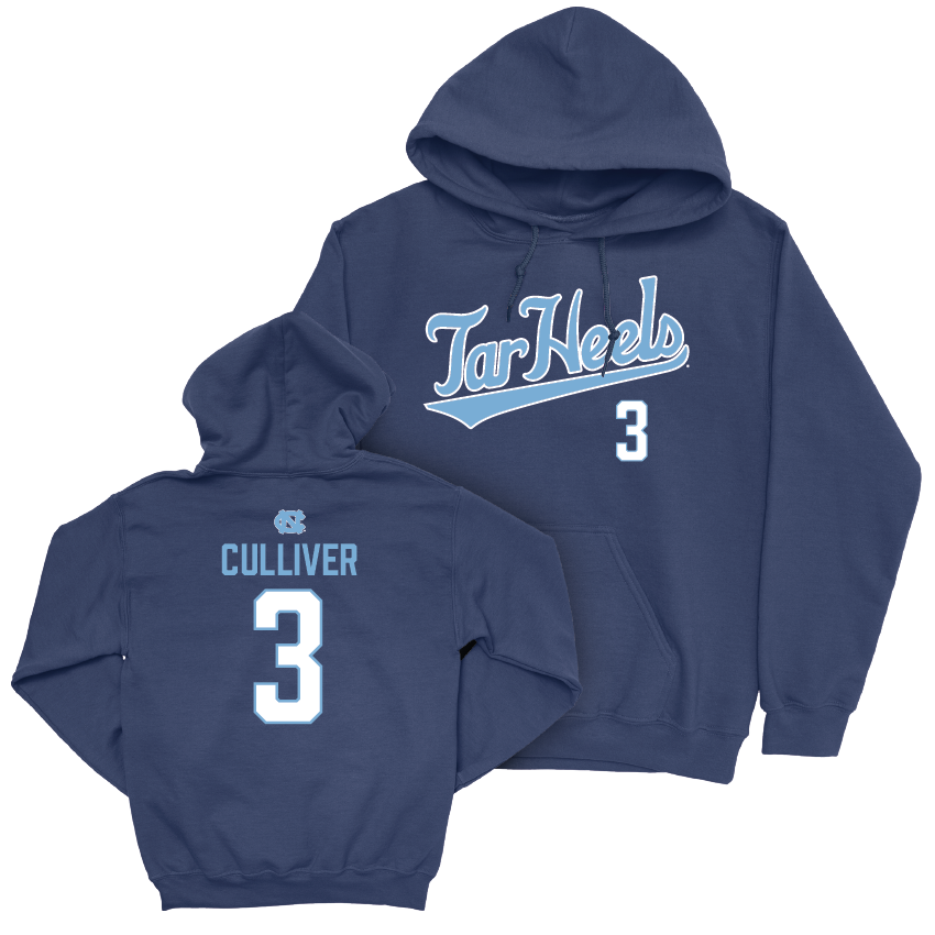 UNC Football Navy Script Hoodie - Chris Culliver Youth Small