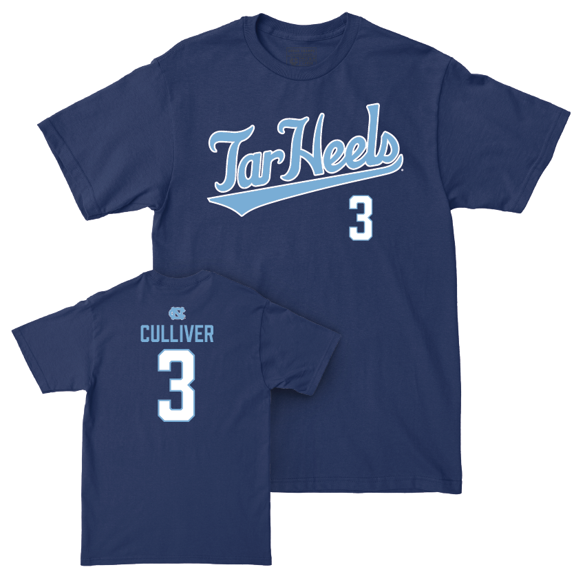 UNC Football Navy Script Tee - Chris Culliver Youth Small