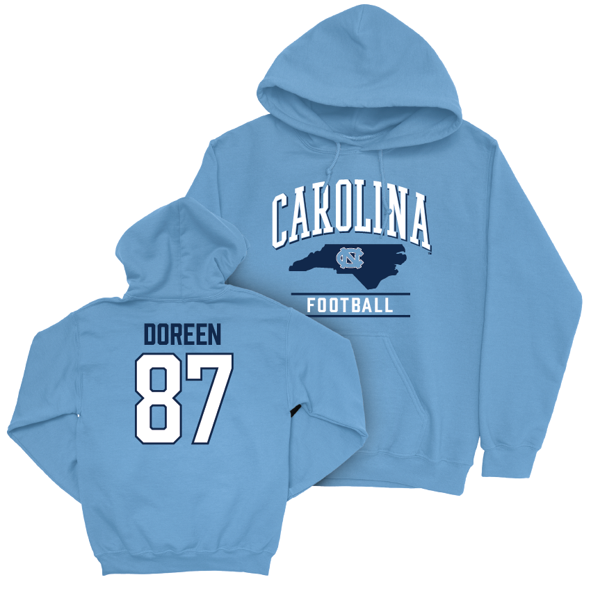 UNC Football Carolina Blue Arch Hoodie - Colby Doreen Youth Small