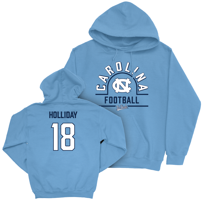 UNC Football Carolina Blue Classic Hoodie - Christopher Holliday Youth Small