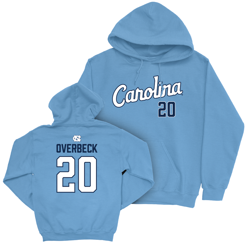 UNC Women's Volleyball Carolina Blue Script Hoodie - Carson Overbeck Youth Small