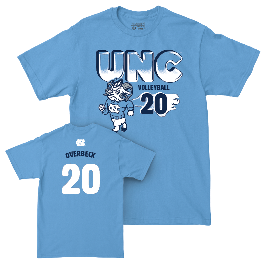UNC Women's Volleyball Mascot Carolina Blue Tee - Carson Overbeck Youth Small