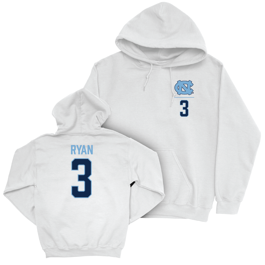 UNC Men's Basketball White Logo Hoodie - Cormac Ryan Youth Small