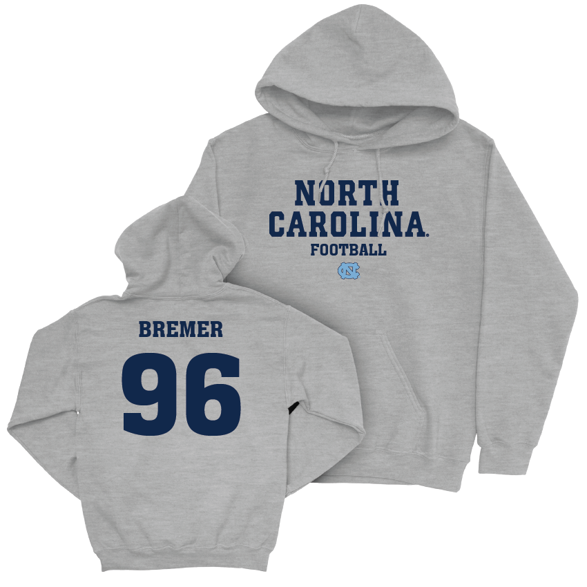 UNC Football Sport Grey Staple Hoodie - Damon Bremer Youth Small