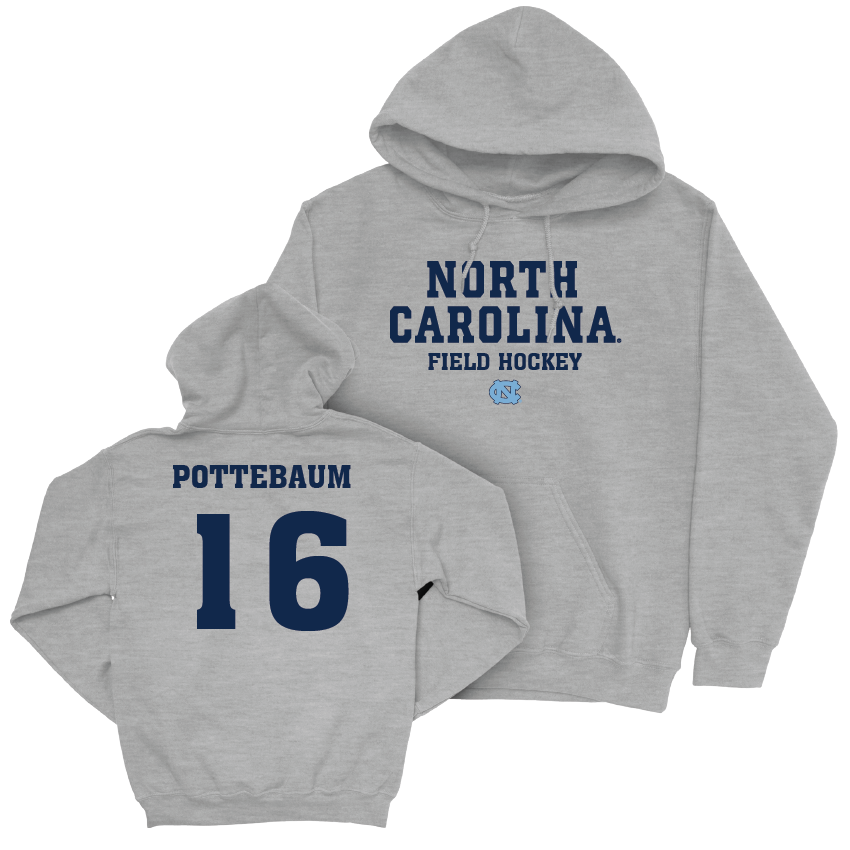 UNC Field Hockey Sport Grey Staple Hoodie - Grace Pottebaum Youth Small