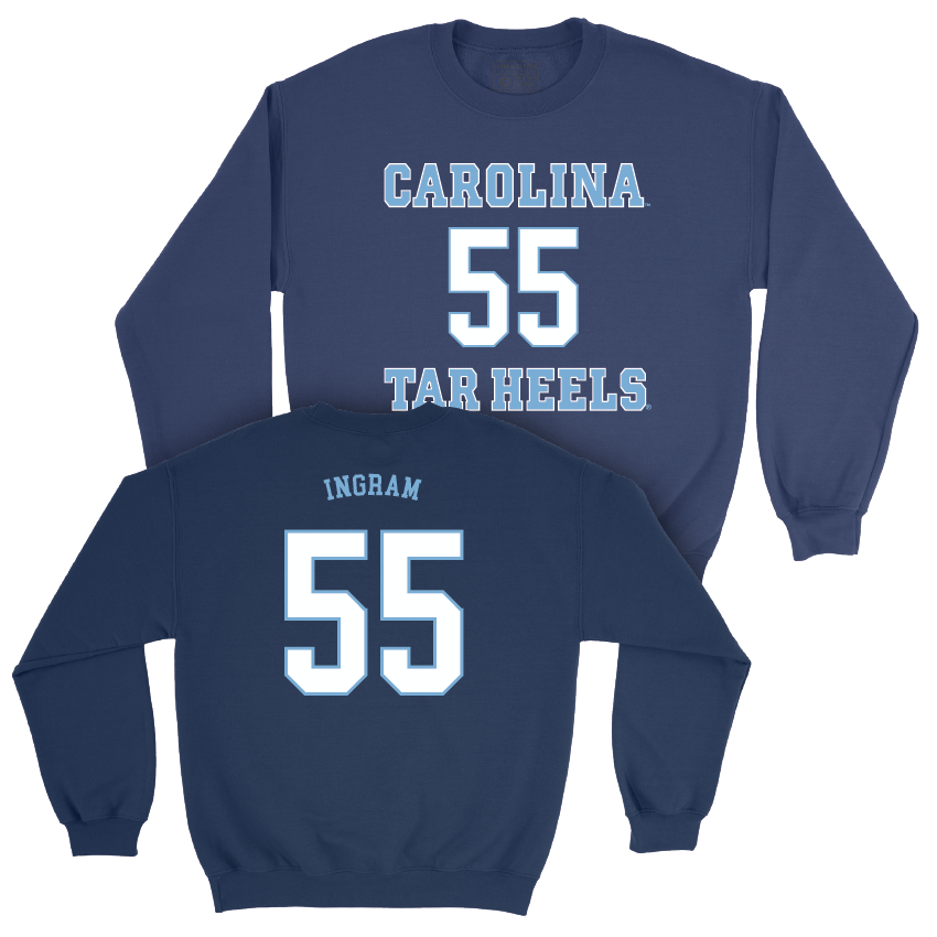 UNC Men's Basketball Sideline Navy Crew - Harrison Ingram Youth Small