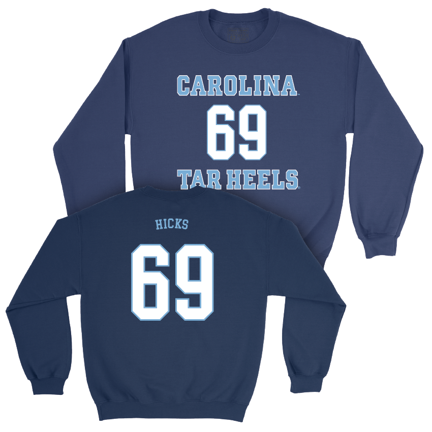 UNC Football Sideline Navy Crew - Jarvis Hicks Youth Small