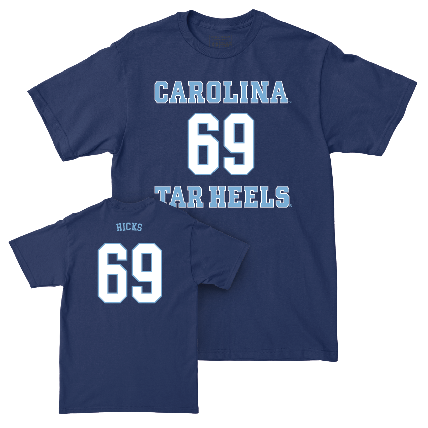 UNC Football Sideline Navy Tee - Jarvis Hicks Youth Small