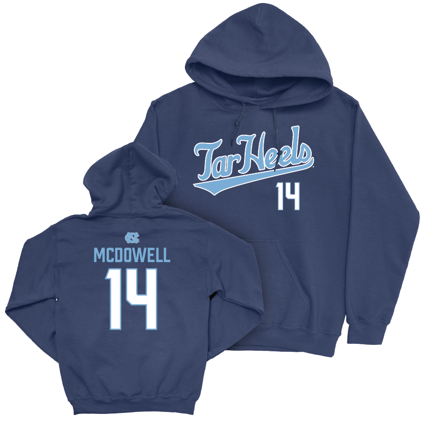 UNC Men's Soccer Navy Script Hoodie - John McDowell Youth Small