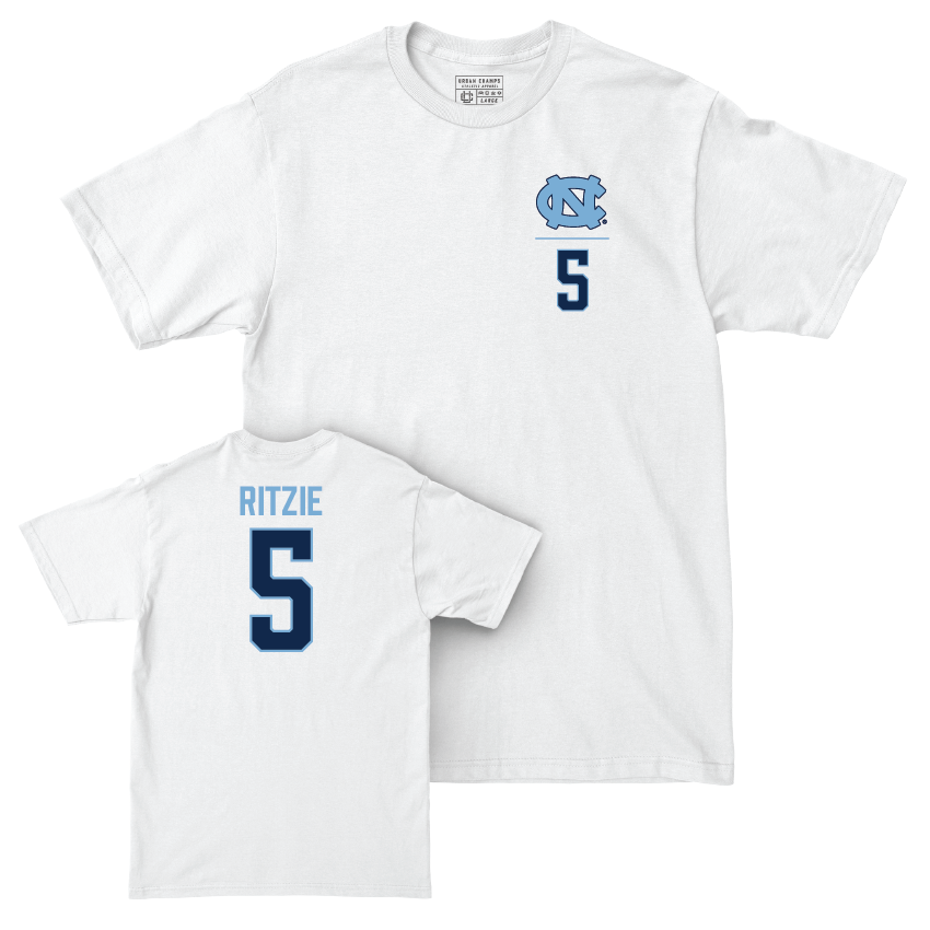 UNC Football White Logo Comfort Colors Tee - Jahvaree Ritzie Youth Small